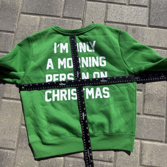 PEANUTS SNOOPY CHRISTMAS DOGHOUSE Lights Sweatshirt Morning Person NWOT Med - Picture 3 of 3